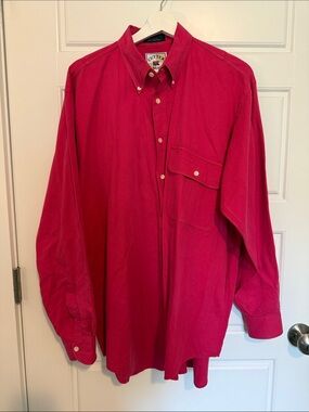 Cutter & Buck Men's Button-Down Long Sleeve Shirt - Hot Pink